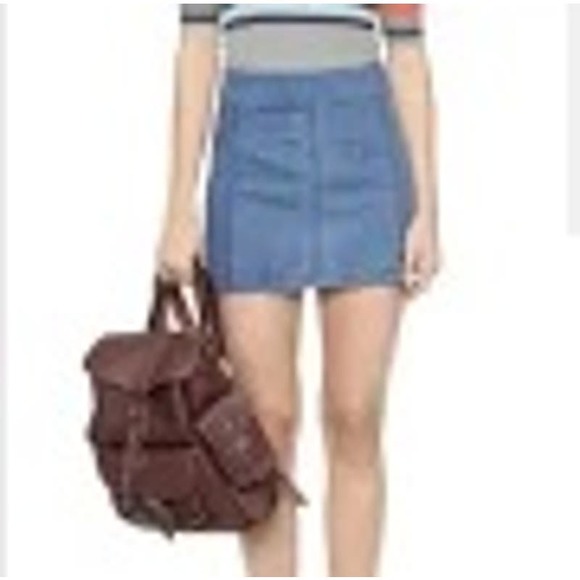 FREE PEOPLE Zip To IT Denim Mini‎ Skirt Urban Outfitters Size 6 - Picture 6 of 6